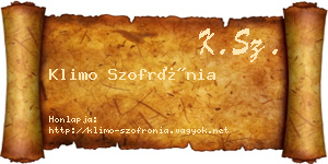 Klimo Szofrónia névjegykártya